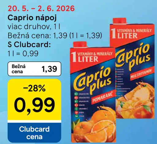 Caprio Plus nápoj rôzne druhy