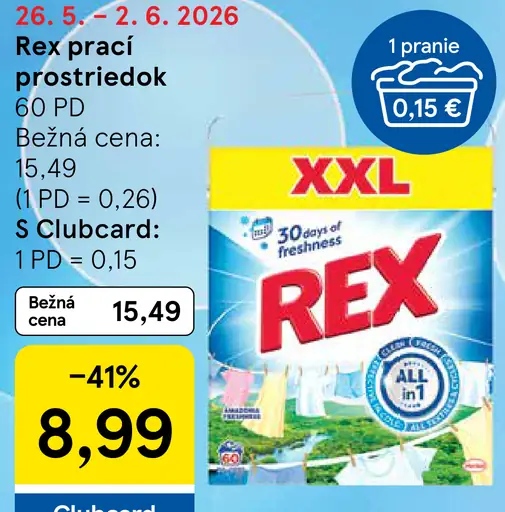 Rex prací prostriedok rôzne druhy XXL