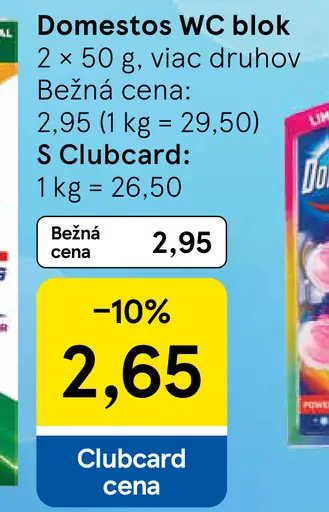 Domestos WC blok rôzne druhy