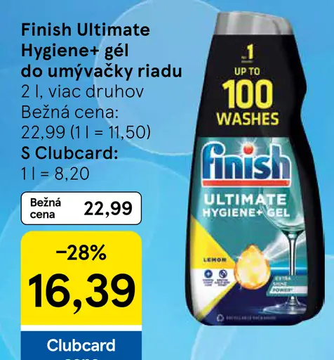 Finish Ultimate Hygiene+ gél do umývačky riadu