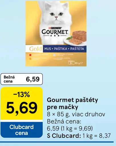 Gourmet paštéty pre mačky Gold Mousse + Paštéta, rôzne druhy