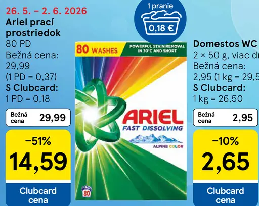 Ariel prací prostriedok Alpine