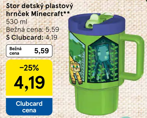 Stor detský plastový hrnček Minecraft