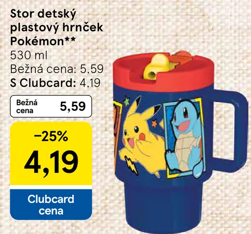 Stor detský plastový hrnček Pokémon