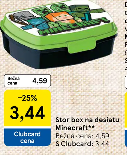 Stor box na desiatu Minecraft