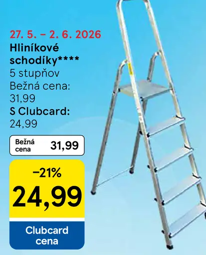Hliníkové schodíky 5 stupňov