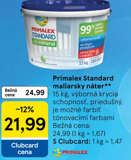 Primalex Standard maliarsky náter mineral