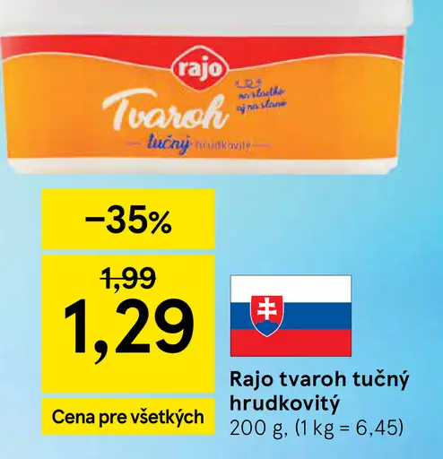 Rajo Tvaroh tučný hrudkovitý