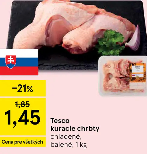 Tesco kuracie chrbty