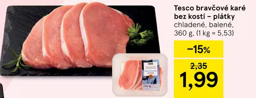 Tesco bravčové karé bez kosti – plátky