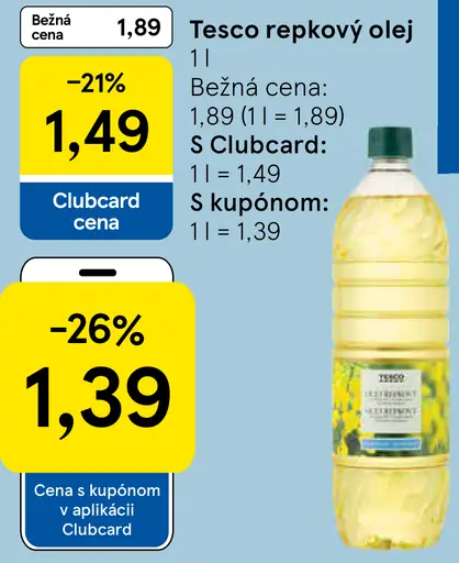 Tesco repkový olej