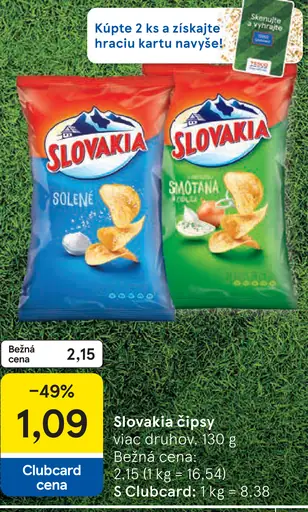 Slovakia čipsy slané rôzne druhy