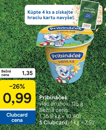Pribináček tvarohový dezert rôzne druhy