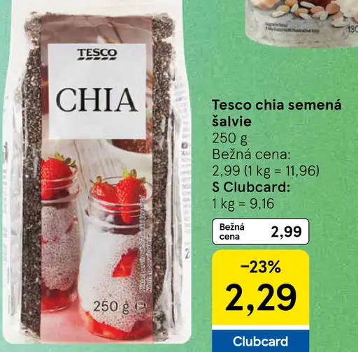 Tesco chia semená