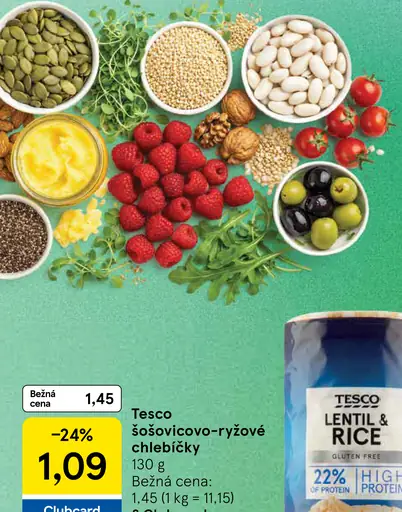 Tesco šošovicovo‑ryžové chlebíčky