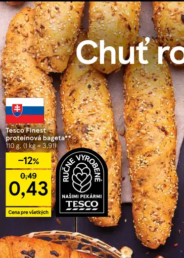 Tesco Finest proteínová bageta