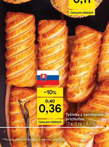 Tyčinka s vanilkovou príchuťou