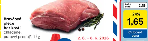 Bravčové plece bez kosti chladené