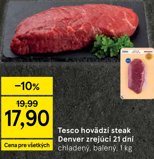 Tesco hovädzí steak Denver zrejúci 21 dní