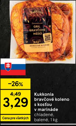 Kukkonia bravčové koleno s kosťou v marináde chladené balené