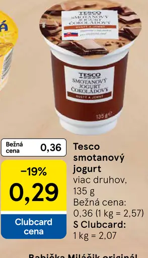 Tesco jogurt viac druhov