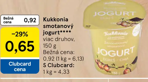 Kukkonia smotanový jogurt viac druhov