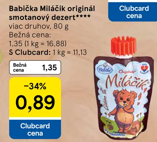 Babička Miláčik originál smotanový dezert viac druhov