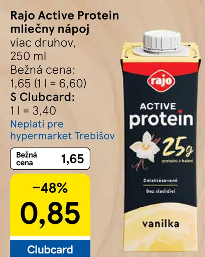 Rajo Active Protein mliečny nápoj rôzne druhy