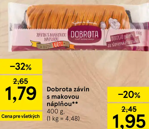 Dobrota Závin s makovou náplňou
