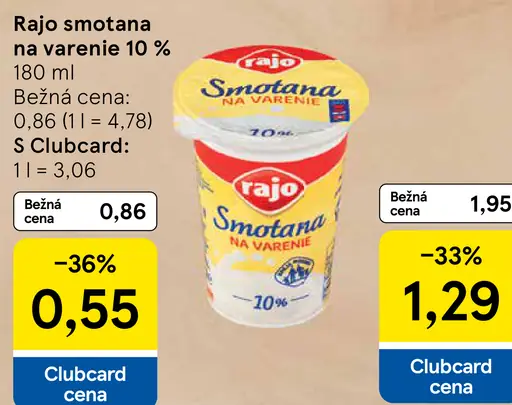 Rajo Smotana na varenie 10%