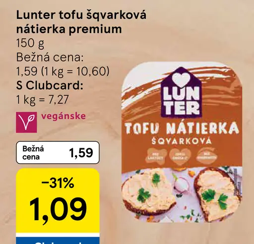 Lunter tofu škvarková nátierka premium