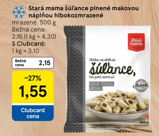 Stará mama šúľance plnené makovou náplňou hlboko zmrazené