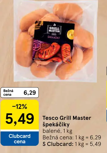 Tesco Grill Master špekačky balené