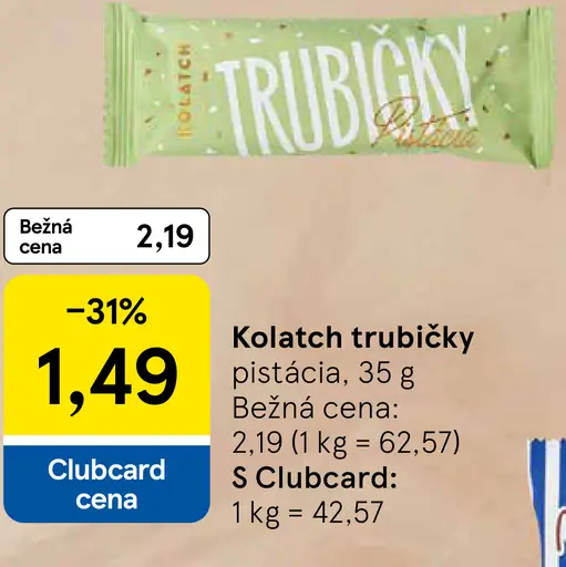 Kolatch trubičky pistáciová