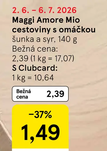 Maggi Amore Mio cestoviny s omáčkou šunka a syr