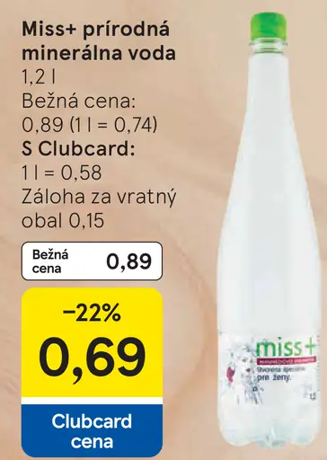Miss+ minerálna voda