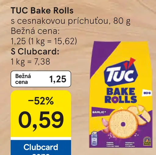 TUC Bake Rolls s cesnakovou príchuťou