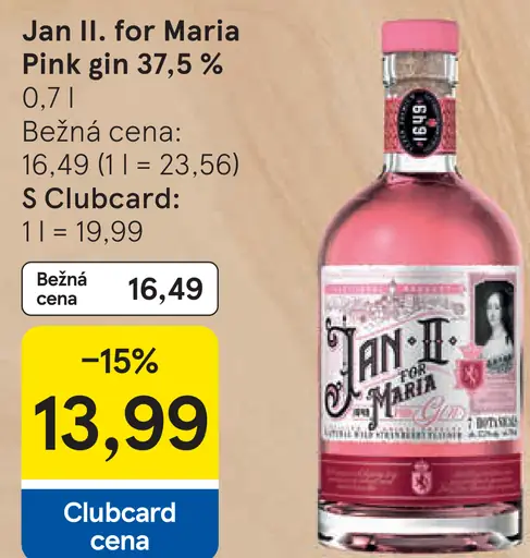 Jan II for Maria Pink gin 37,5 %