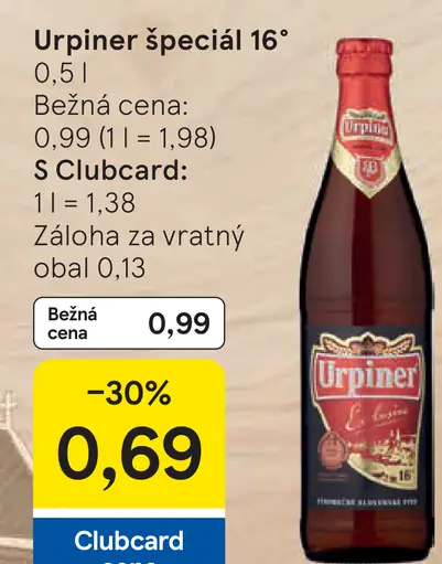 Urpiner špeciál 16° pivo