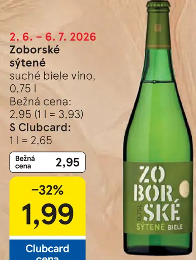 Zoborské víno biele sýtené