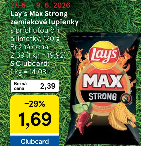 Lay’s Max Strong zemiakové lupienky s príchuťou chili