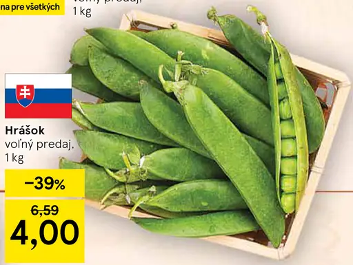 Hrášok voľný predaj
