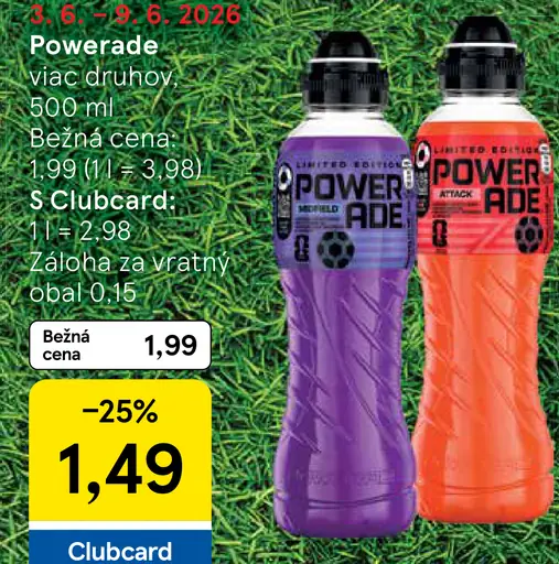 Powerade športový nápoj viac druhov