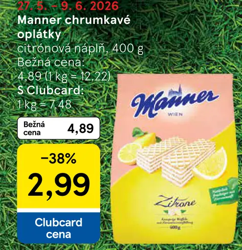 Manner chrumkavé oplátky plnené citrónovou náplňou