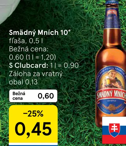 Smädný Mních 10° pivo