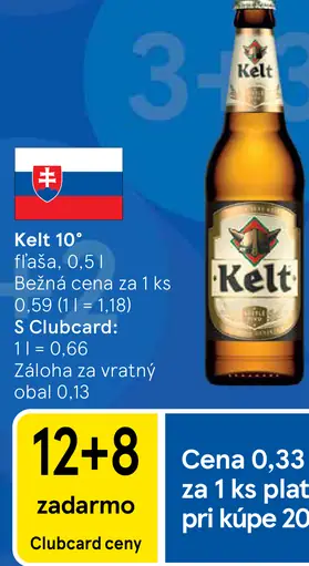 Kelt 10° pivo fľaša