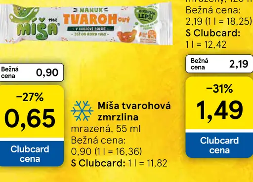 Míša tvarohová zmrzlina mrazená