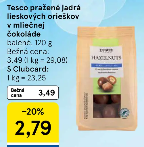 Tesco jadroviny lieskové orechy