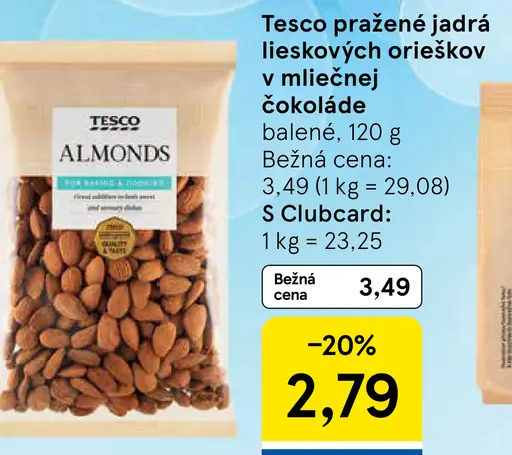 Tesco mandle jadrá natural