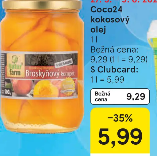 Natur Farm Prémium broskyňový kompót